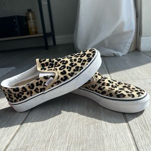 Vans leopard print slip on